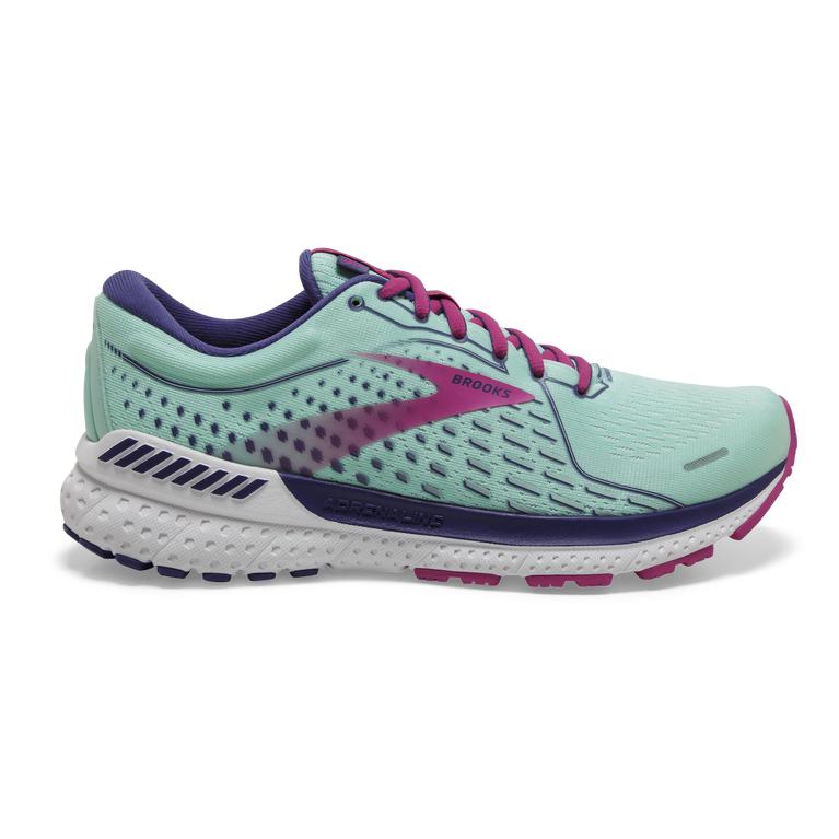 Brooks Adrenaline Gts 21 - Womens Road Running Shoes - Paleturquoise/Yucca/Navy Blue/Fuchsia (81536W